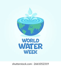 Vector graphic of World Water Week for World Water Week celebration.