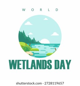 Vector gráfico del Día Mundial de los Humedales ideal para la celebración del Día Mundial de los Humedales
