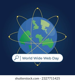 vector graphic of World Wide Web Day good for World Wide Web Day celebration. flat design. flyer design.flat illustration.