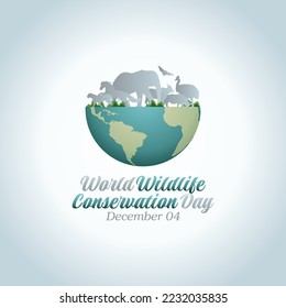 vector graphic of world wildlife conservation day good for world wildlife conservation day celebration. flat design. flyer design.flat illustration.