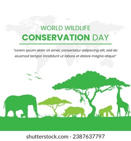 Vector graphic of world wildlife conservation day