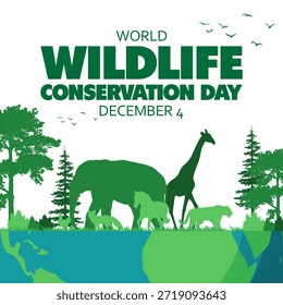 vector graphic of World Wildlife Conservation Day ideal for World Wildlife Conservation Day celebration