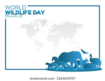 vector graphic of world wildlife day good for world wildlife day celebration. flat design. flyer design.flat illustration.