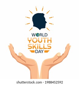 vector graphic of world youth skills day good for world youth skills day celebration. flat design. flyer design.flat illustration.