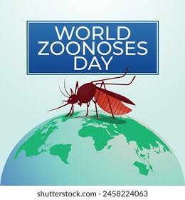 Gráfico de Vector del Día Mundial de las Zoonosis bueno para la celebración del Día Mundial de las Zoonosis. diseño plano. diseño de volante. ilustración plana.