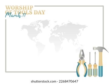 gráfico vectorial de adoración de herramientas día bueno para el culto de la celebración del día de las herramientas. diseño plano. diseño de volante.ilustración plana.