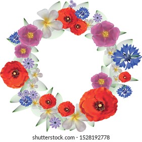 Vector graphic wreath flower mesh gradient decor