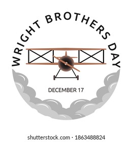 Vector Graphic Of Wright Brothers Day Good For  Wright Brothers Day Celebration. Flat Design. Flyer Design.flat Illustration.