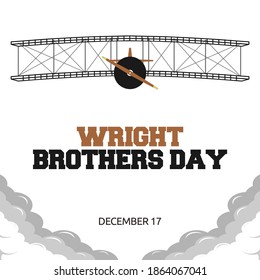 Vector Graphic Of Wright Brothers Day Good For Wright Brothers Day Celebration. Flat Design. Flyer Design.flat Illustration.