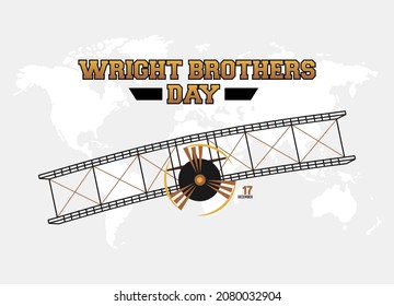 Vector Graphic Of Wright Brothers Day Good For Wright Brothers Day Celebration. Flat Design. Flyer Design.flat Illustration.