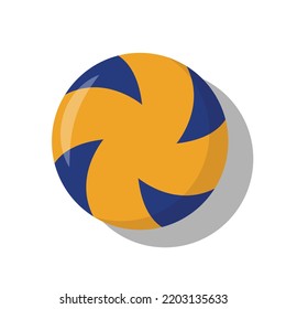 Vector graphic of yellow volleyball ball. Volleyball equipment illustration with flat design style. Suitable for poster or content design assets