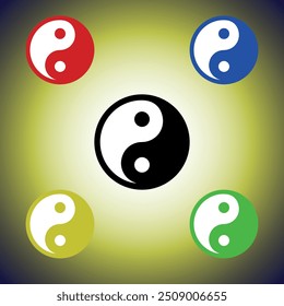 Vector graphic of Yin and Yang symbol.Color.