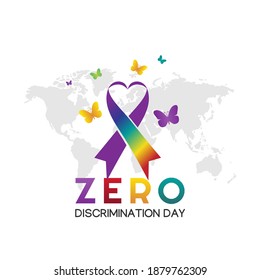 vector graphic of zero discrimination day good for zero discrimination day celebration. flat design. flyer design.flat illustration.