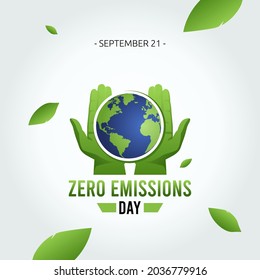 Vector graphic of zero emissions day good for zero emissions day celebration. flat design. flyer design.flat illustration.