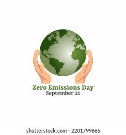 vector graphic of zero emissions day good for zero emissions day celebration. flat design. flyer design.flat illustration.