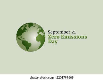 vector graphic of zero emissions day good for zero emissions day celebration. flat design. flyer design.flat illustration.