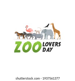 vector graphic of zoo lovers day good for zoo lovers day celebration. flat design. flyer design.flat illustration.