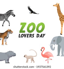 vector graphic of zoo lovers day good for zoo lovers day celebration. flat design. flyer design.flat illustration.