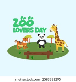 vector graphic of zoo lovers day for zoo lovers day celebration.