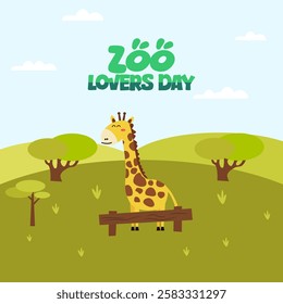 vector graphic of zoo lovers day for zoo lovers day celebration.