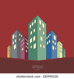 vector of graphical cityscape