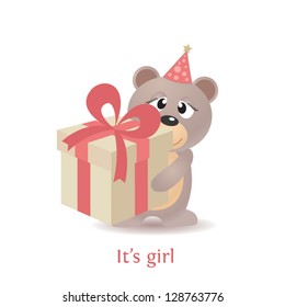 Vector graphical elements. Birthday card.