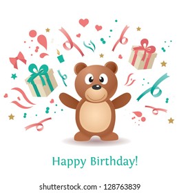 Vector graphical elements. Birthday card.