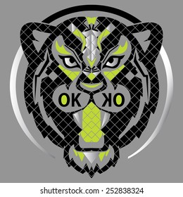 vector graphical ethnic cudbist tiger print