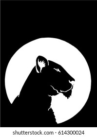 Vector graphical hand-painted puma icon