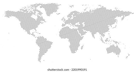 Vector graphical map of the world made of dots