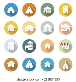 vector of graphical urban building flat design icon EPS10