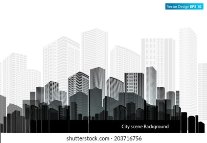 vector of graphical urban cityscape, Black building