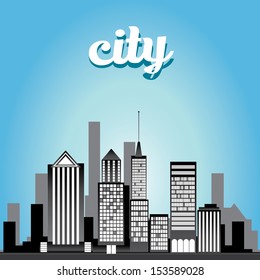 vector graphical urban cityscape. vector day city illustration.