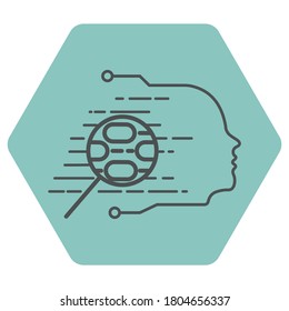 Vector graphics . Abstraction face of a man. Artificial Intelligence .