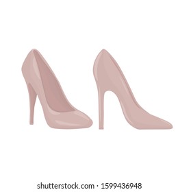 Vector graphics. Adorable, simple illustration of women's shoes. Cartoon illustration. 