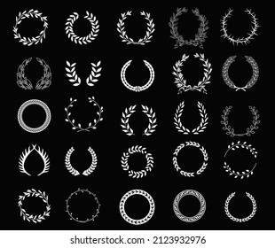 Vector graphics. Antique realistic vintage winner laurel wreath. Isolated Template