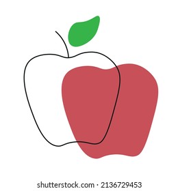 vector graphics apple colored with stroke