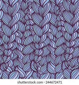 Vector graphics, artistic, stylized seamless pattern  background  with interweaving of braids. Abstract  background in the form of decorative braided pigtails. 