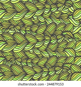 Vector graphics, artistic, stylized seamless pattern  background  with interweaving of braids. Abstract  background in the form of decorative braided pigtails.