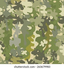 Vector graphics, artistic, stylized  seamless pattern with the image camouflage. Pattern can be used for fabric design, wallpaper, wrapping papers.
