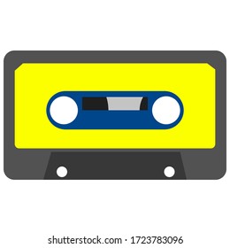 Vector graphics, audio cassette. Flat design.