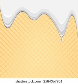 Vector graphics. Background. Wafer with flowing white glaze.