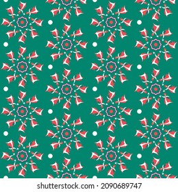 Vector graphics - a beautiful seamless ornament with circles - girls in traditional Russian sundresses leading a round dance. Concept fabric and wrapping paper with Russian traditional dance
