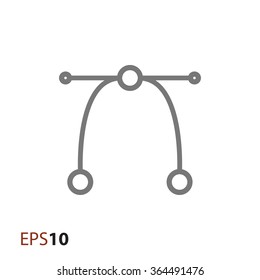 Vector graphics bezier icon for web and mobile
