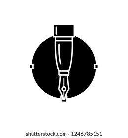 Vector graphics black icon, vector sign on isolated background. Vector graphics concept symbol, illustration 
