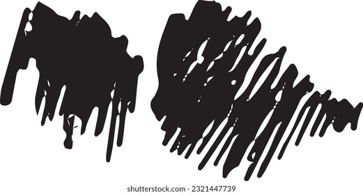 Vector graphics black spots. Abstract elements black graphics highlighted on a white background. A blot by hand in ink. Doodle illustration.