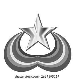 Vector graphics. Black and white star on a white background.