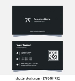 Vector Graphics of a Business Card Design, with a Minimalist White and Black Color Scheme. Suitable for you to use