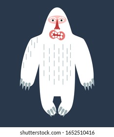 vector graphics in cartoon style for clothing and illustration depicting a grumbling bigfoot or yeti