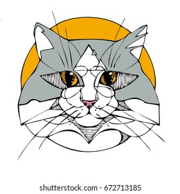 Vector graphics cat image